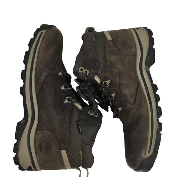 Timberland Mens 7 Waterproof Nubuck Leather Lace Brown Hiking Boots - Picture 4 of 11